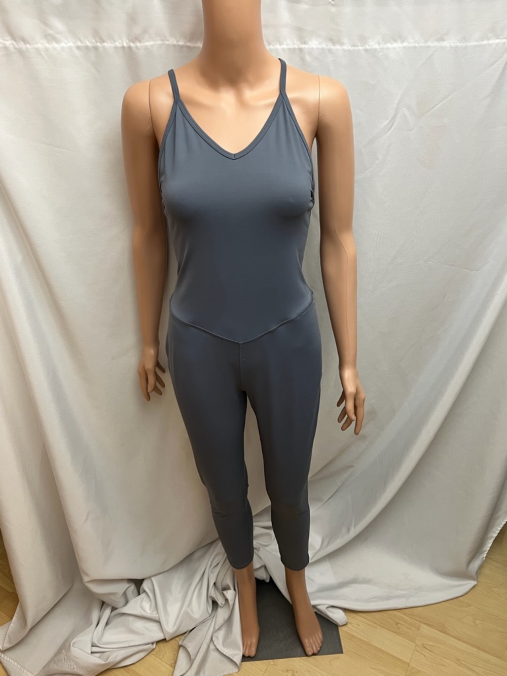 COOrun Gray Strappy Back Jumpsuit Yoga Activewear One Piece Leggings M